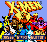 X-men Mutant Academy title screen for GameBoy Color